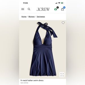 J crew size 4 Black V-neck halter swim dress